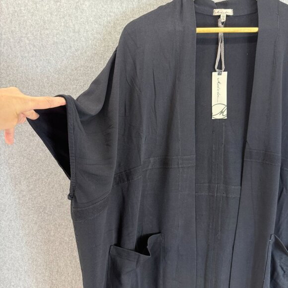 Mod-O-Doc Black Open Front Cardigan Duster Pockets SS Womens Size Medium NWT - Picture 9 of 16